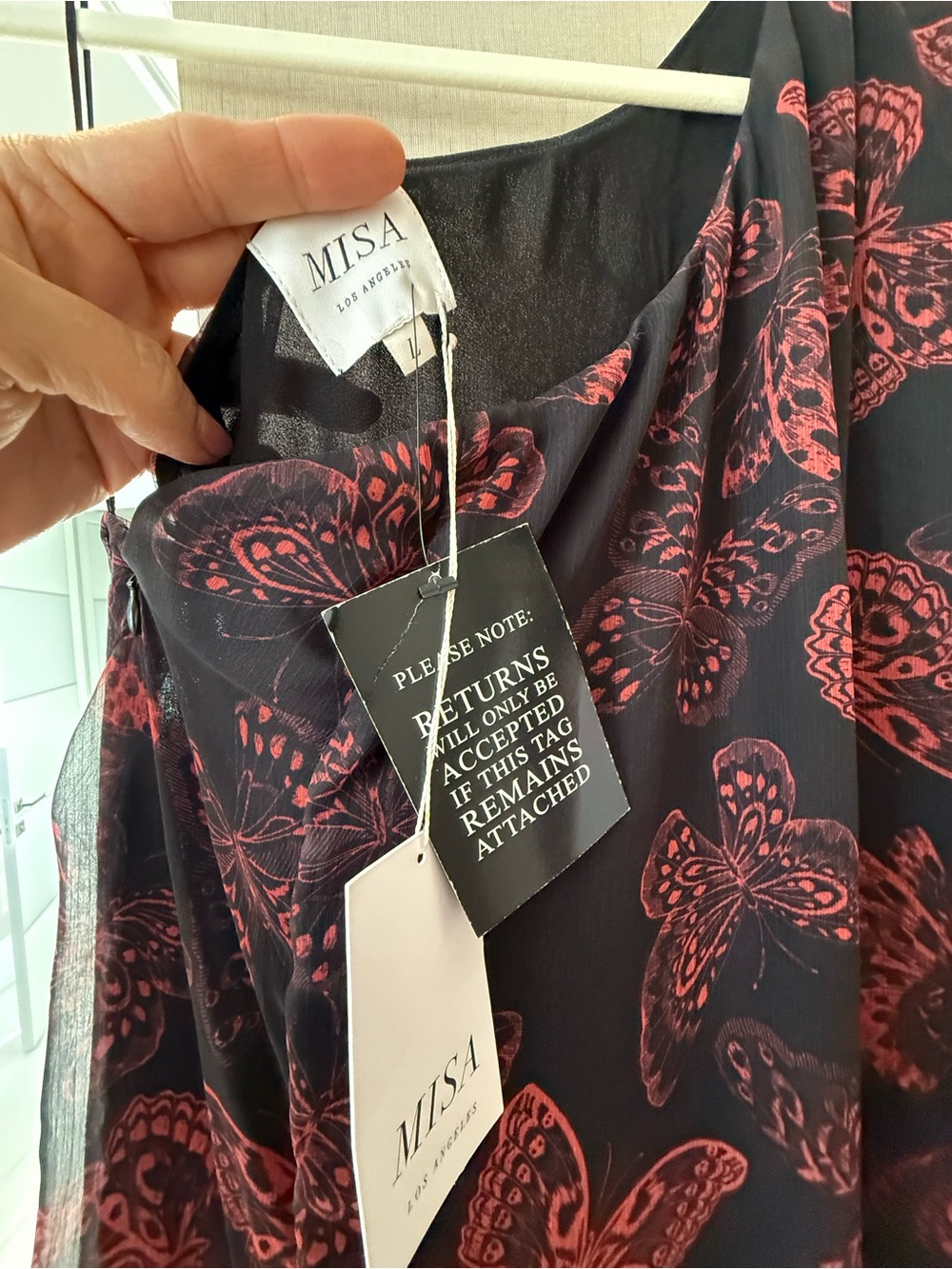Misa Los Angeles Black Sheer One-Shoulder Paisley Maxi Dress - Picture 4 of 4
